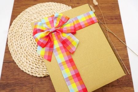 4 Schleifen Einfache Karo-Band Geschenkschleife